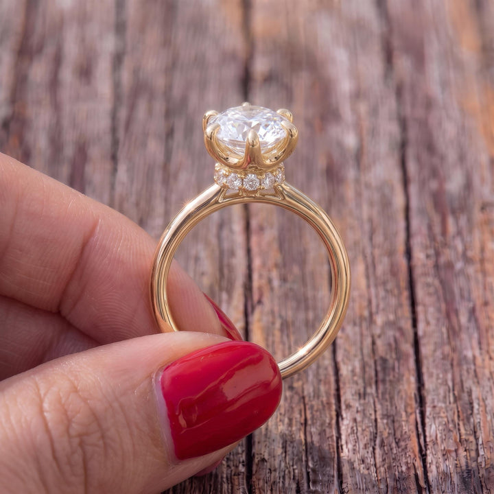 Moissanite Solitaire Engagement Ring | Round Brilliant Moissanite Promise Ring | Timeless Wedding Anniversary Ring Gift for Her