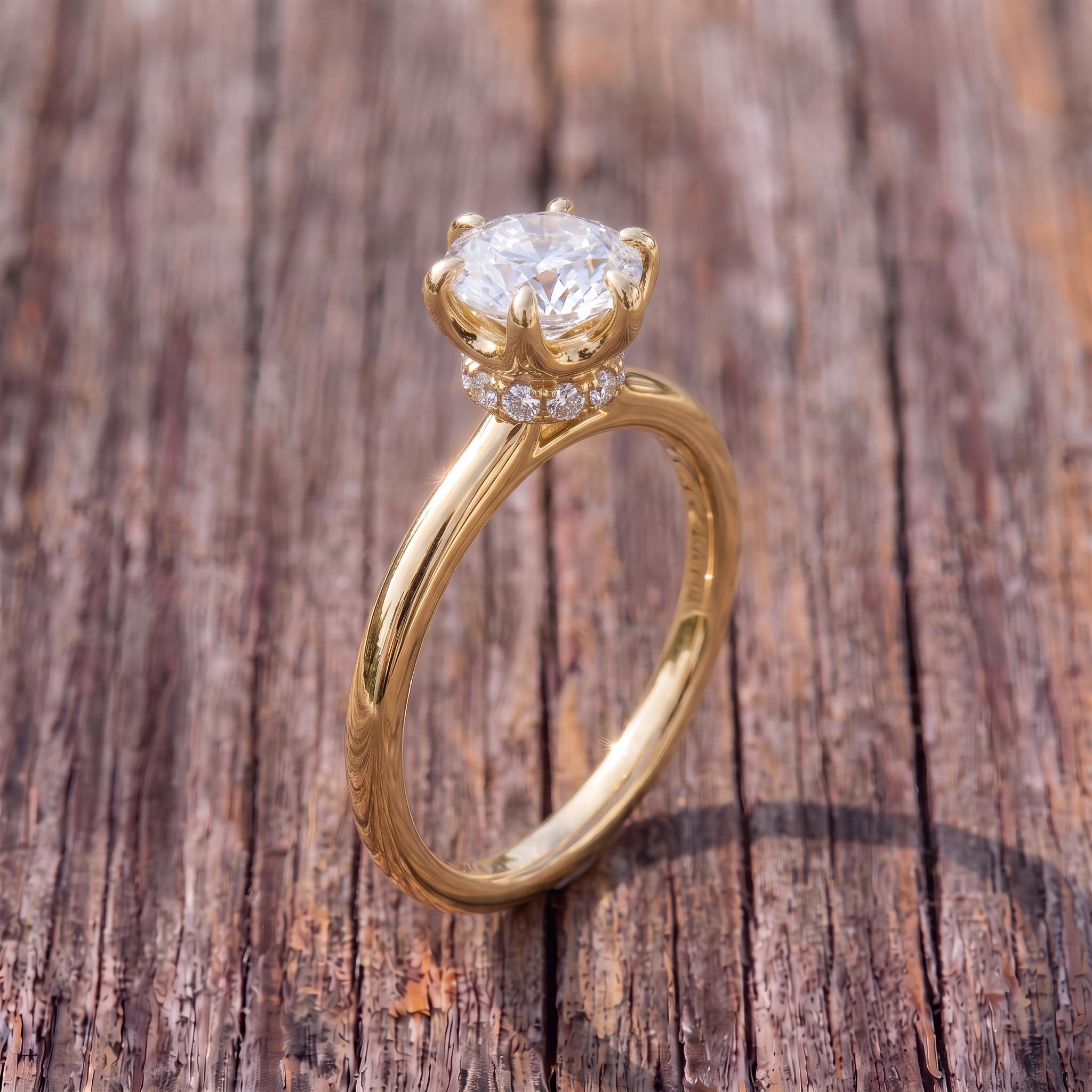 Moissanite Solitaire Engagement Ring | Round Brilliant Moissanite Promise Ring | Timeless Wedding Anniversary Ring Gift for Her