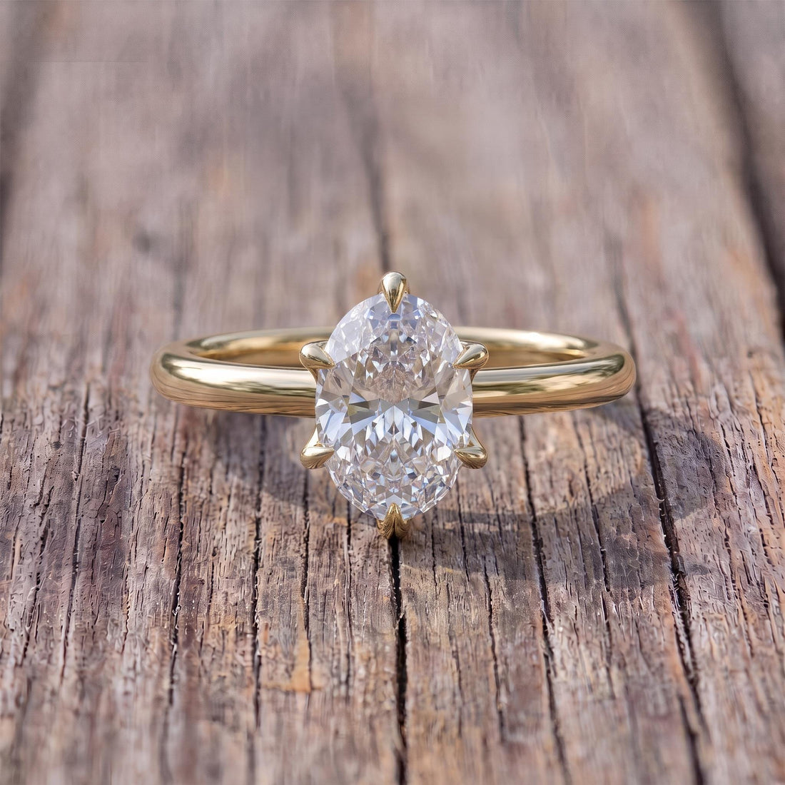Elegant Oval Moissanite Engagement Ring | 14K Gold Solitaire Promise Ring | Classic Diamond Alternative Proposal Ring | Anniversary Gift
