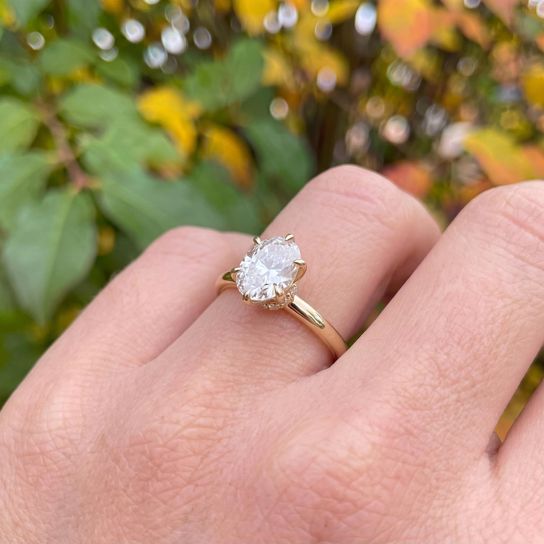 Elegant Oval Moissanite Engagement Ring | 14K Gold Solitaire Promise Ring | Classic Diamond Alternative Proposal Ring | Anniversary Gift