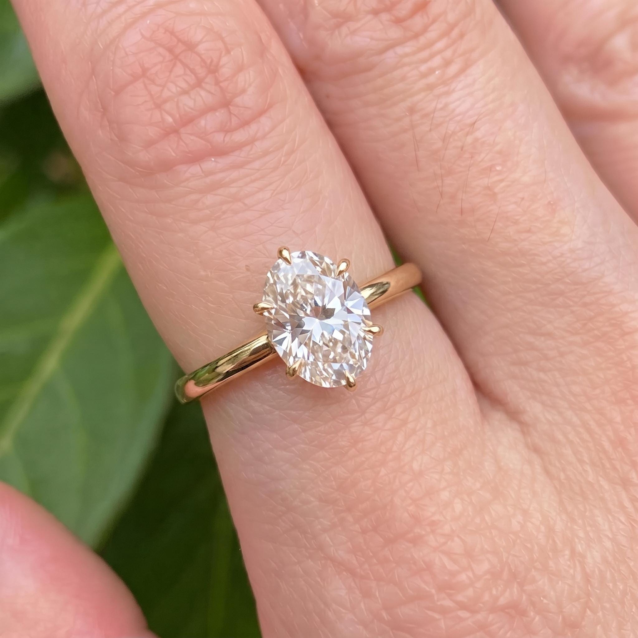 Elegant Oval Moissanite Engagement Ring | 14K Gold Solitaire Promise Ring | Classic Diamond Alternative Proposal Ring | Anniversary Gift