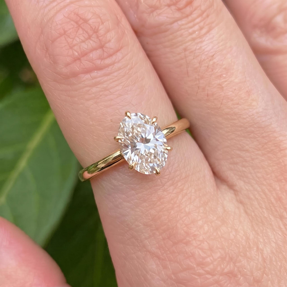 Elegant Oval Moissanite Engagement Ring | 14K Gold Solitaire Promise Ring | Classic Diamond Alternative Proposal Ring | Anniversary Gift