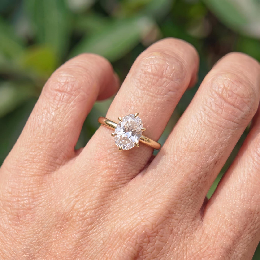 Elegant Oval Moissanite Engagement Ring | 14K Gold Solitaire Promise Ring | Classic Diamond Alternative Proposal Ring | Anniversary Gift