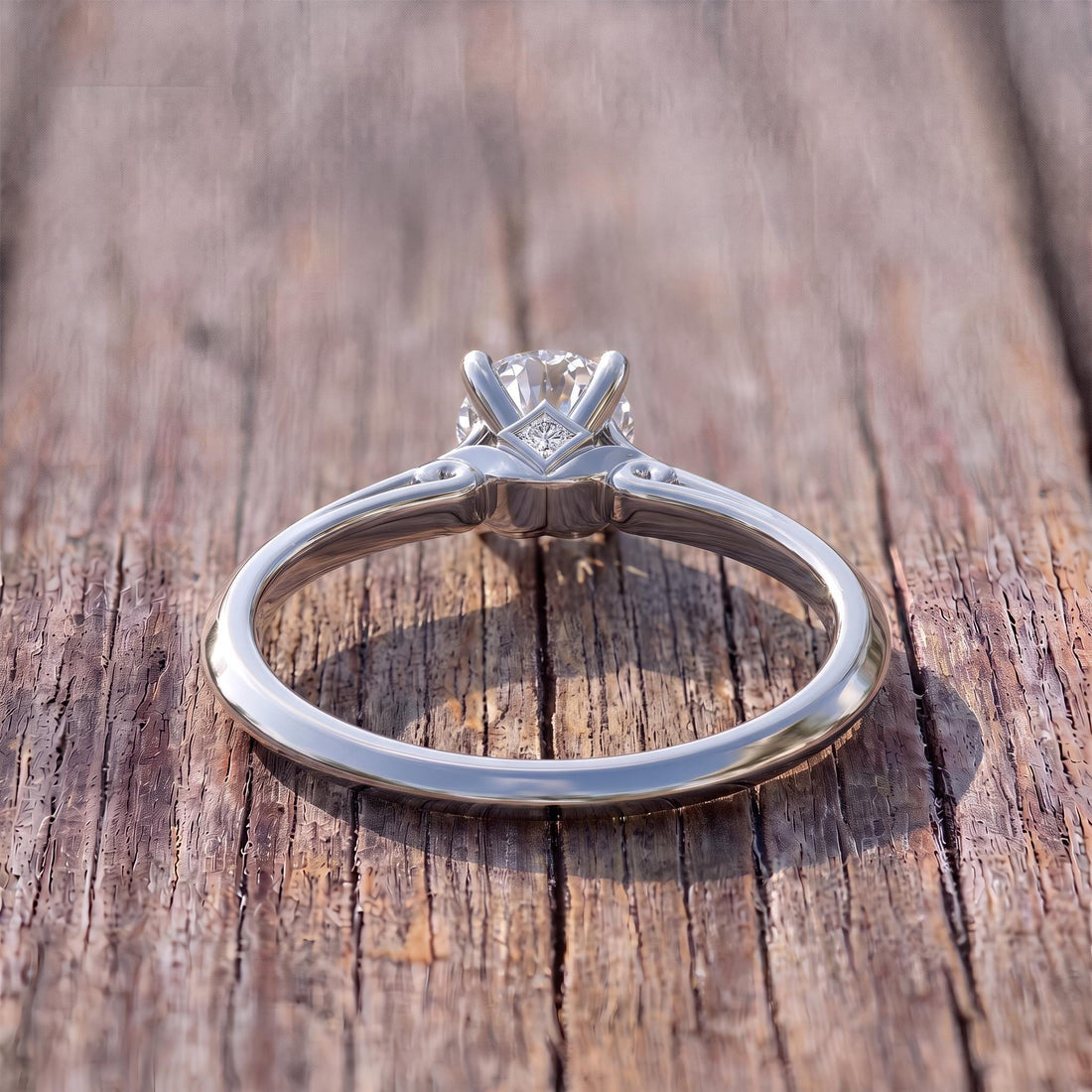 Classic Solitaire Diamond Engagement Ring | Brilliant Cut Diamond in Sterling Silver | Timeless Proposal Ring | Anniversary Gift