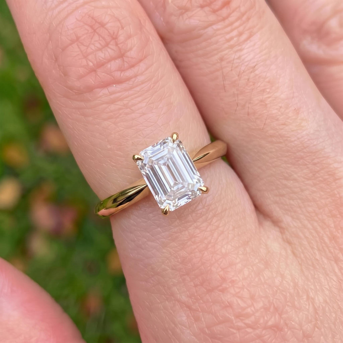 Elegant Emerald Cut Diamond Engagement Ring | Classic Solitaire Proposal Ring | 14K Gold Anniversary Gift for Her | Timeless Fine Jewelry