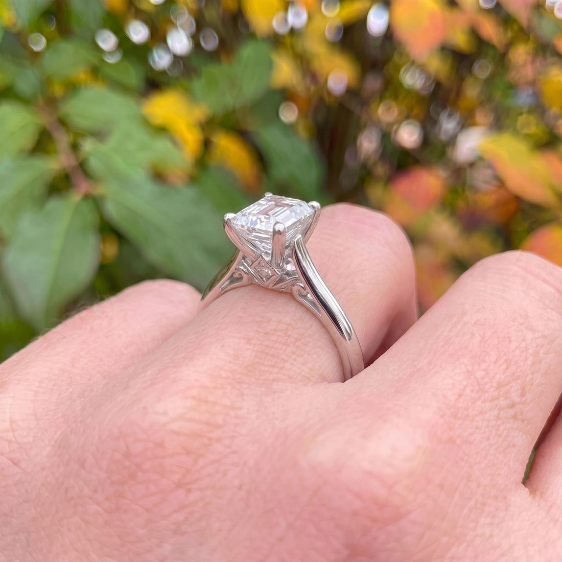 Elegant Emerald Cut Diamond Engagement Ring | Classic Solitaire Proposal Ring | 14K Gold Anniversary Gift for Her | Timeless Fine Jewelry