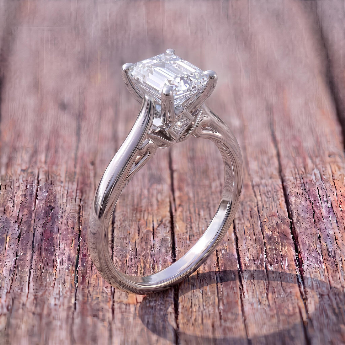 Elegant Emerald Cut Diamond Engagement Ring | Classic Solitaire Proposal Ring | 14K Gold Anniversary Gift for Her | Timeless Fine Jewelry