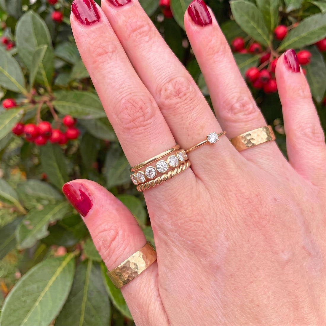 3.5mm Elegant Bezel Set Eternity Ring | 14K Gold Simulated Diamond Stacking Band | Anniversary Wedding Ring | Promise Ring Gift for Her