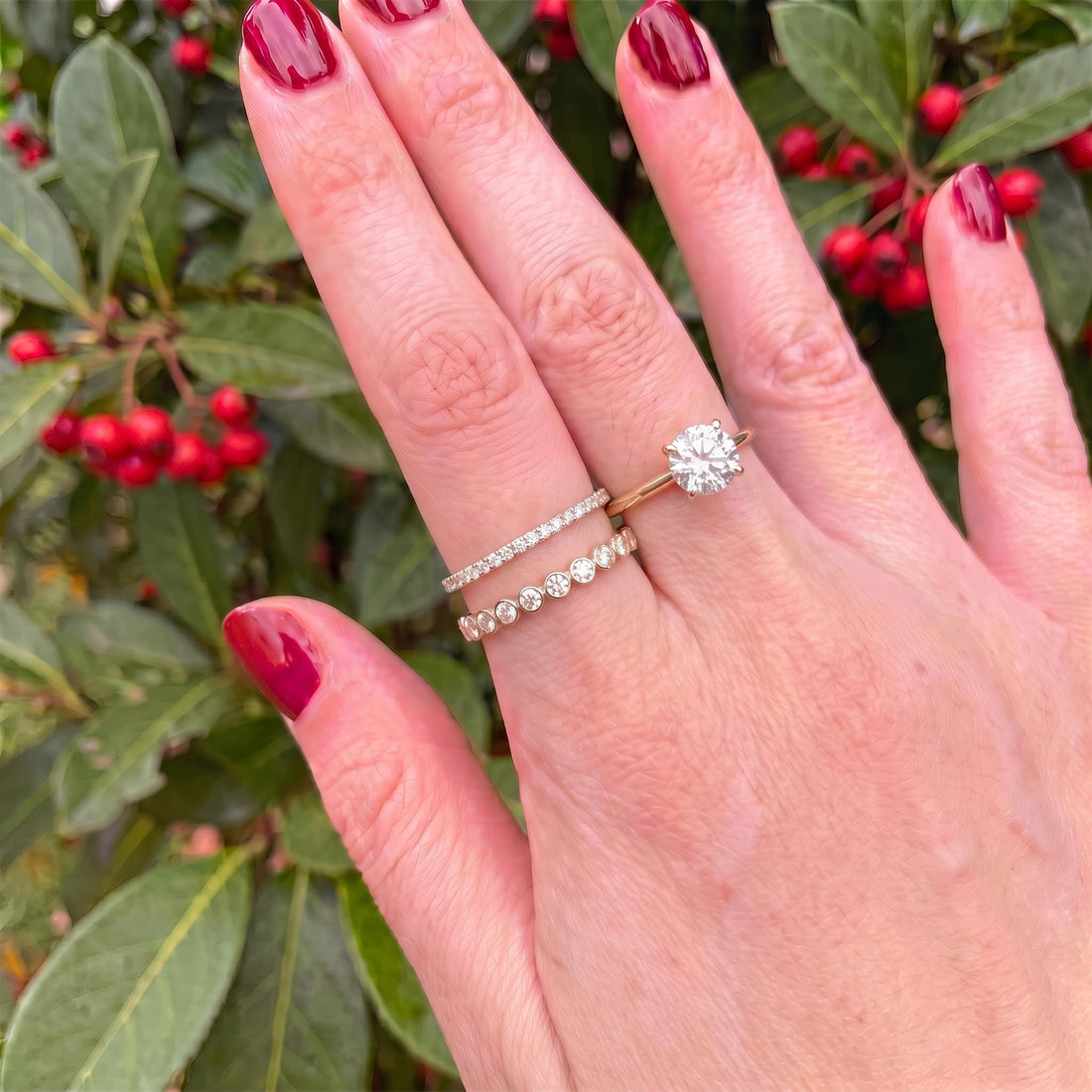 2.5mm Bezel-Set Eternity Ring, 14K Gold Diamond Stacking Band | Anniversary Wedding Ring | Promise Ring Gift for Her