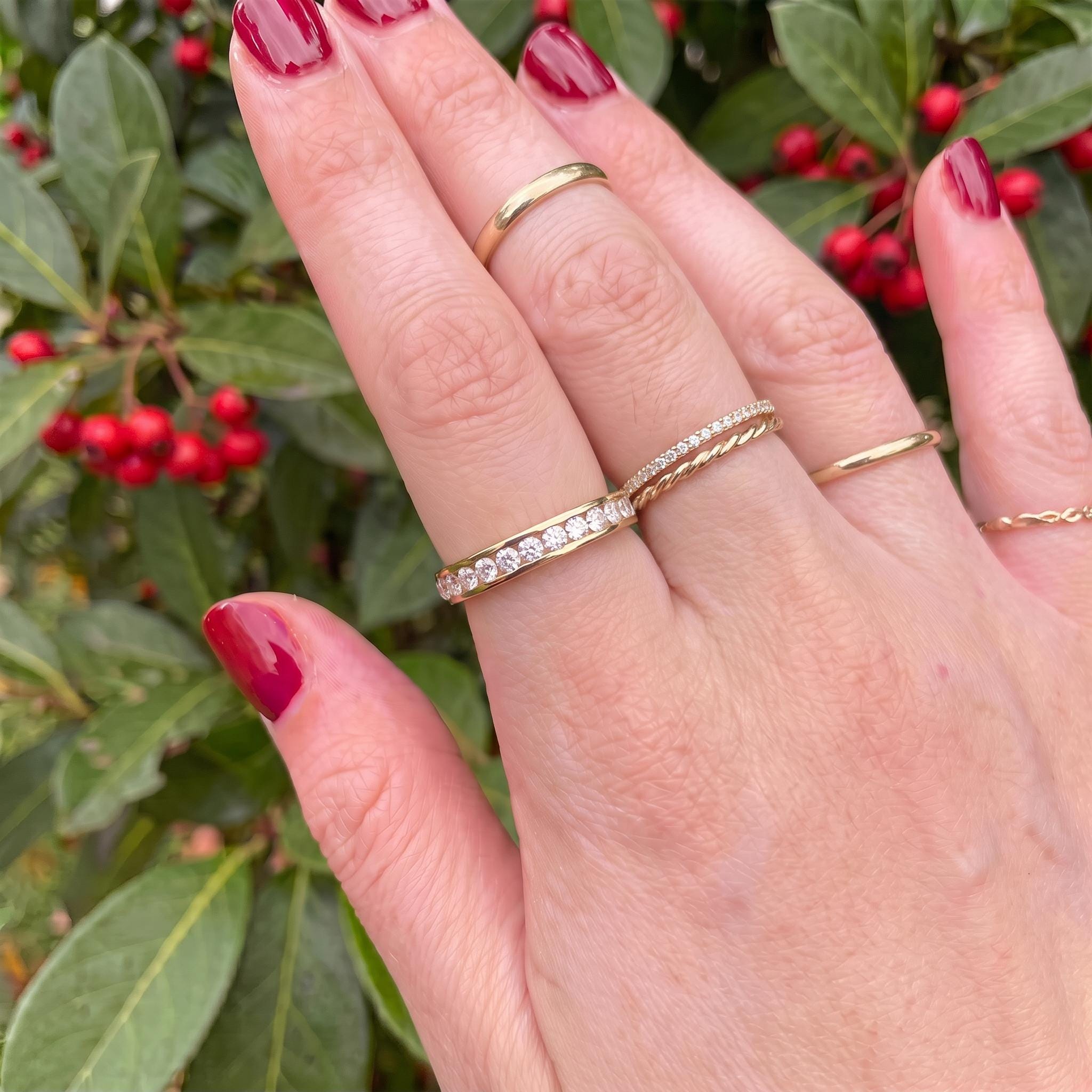 2.5MM Channel Set Eternity Band | Stackable Wedding Ring | Anniversary Gift for Her | Brilliant Diamond Simulant Full Circle Ring