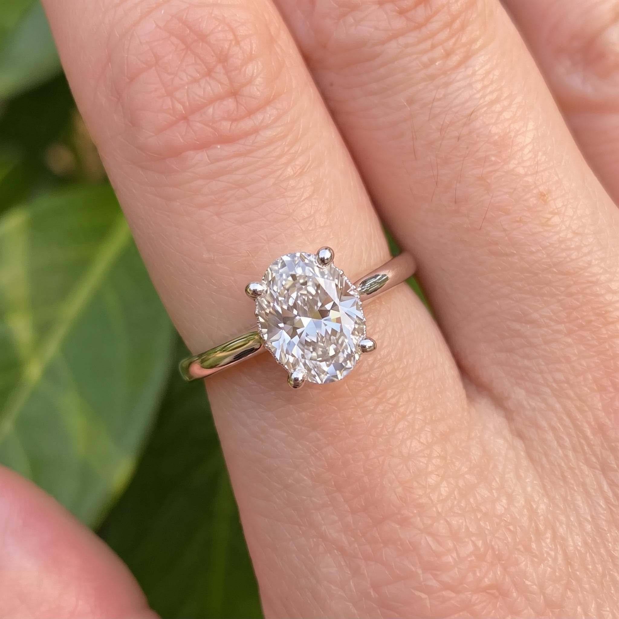 1.25 CT Elegant Oval Cut Diamond Engagement Ring | Hidden Halo Pavé Solitaire Ring | 14K Gold Proposal Ring | Anniversary Ring Gift for Her