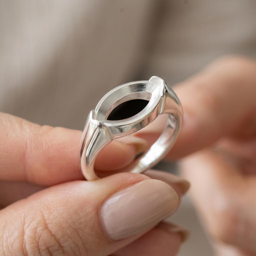 Marquise Semi Mount Ring Setting 10x5mm, 925 Sterling Silver East West Bezel Ring Mount, Empty Smooth Bezel Setting for DIY