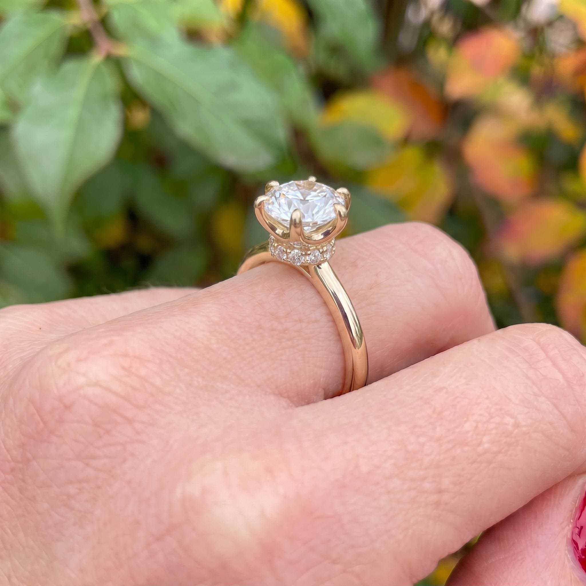 Moissanite Solitaire Engagement Ring | Round Brilliant Moissanite Promise Ring | Timeless Wedding Anniversary Ring Gift for Her