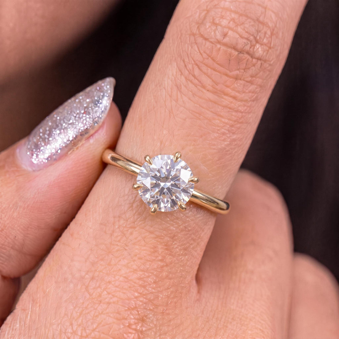 Moissanite Solitaire Engagement Ring | Round Brilliant Moissanite Promise Ring | Timeless Wedding Anniversary Ring Gift for Her