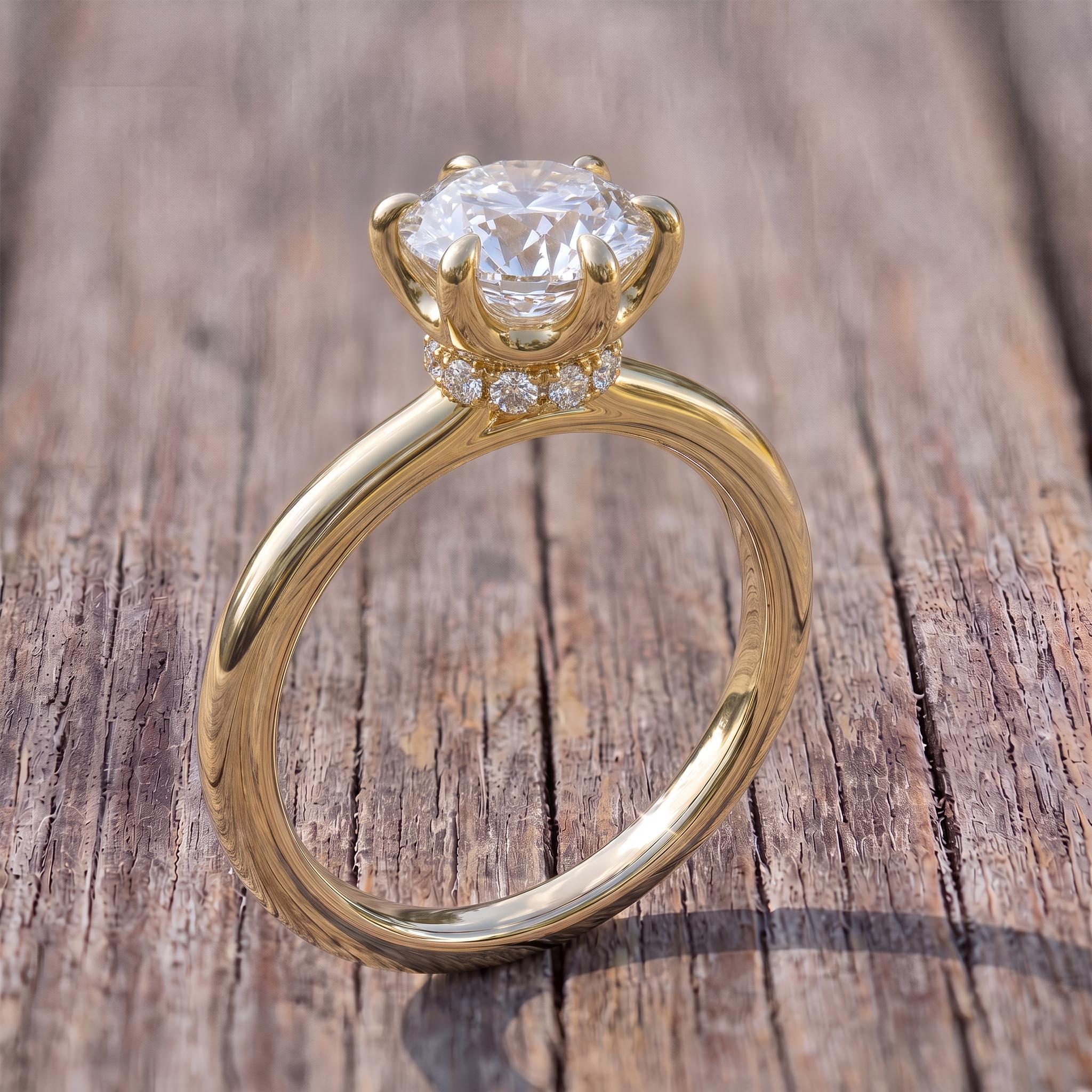 Moissanite Solitaire Engagement Ring | Round Brilliant Moissanite Promise Ring | Timeless Wedding Anniversary Ring Gift for Her