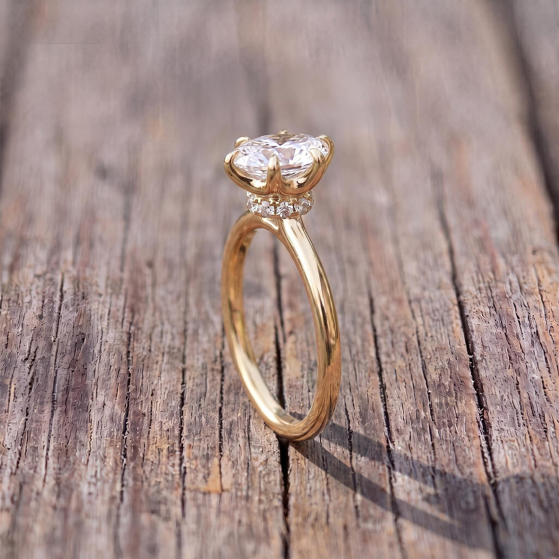 Elegant Oval Moissanite Engagement Ring | 14K Gold Solitaire Promise Ring | Classic Diamond Alternative Proposal Ring | Anniversary Gift