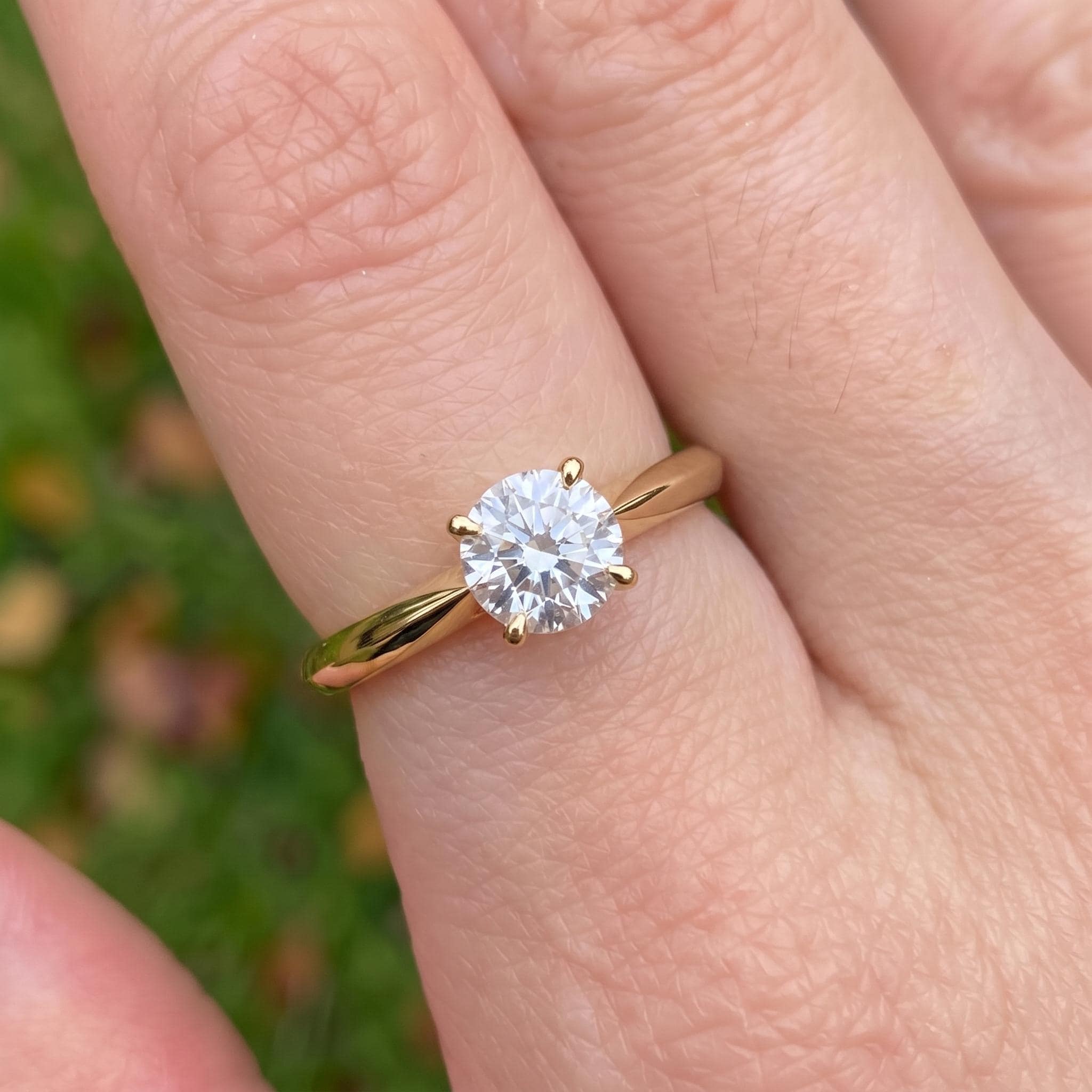 Classic Solitaire Diamond Engagement Ring | Brilliant Cut Diamond in Sterling Silver | Timeless Proposal Ring | Anniversary Gift