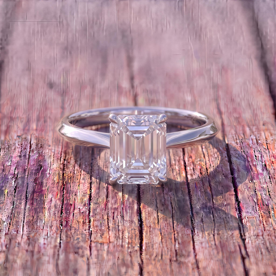 Elegant Emerald Cut Diamond Engagement Ring | Classic Solitaire Proposal Ring | 14K Gold Anniversary Gift for Her | Timeless Fine Jewelry