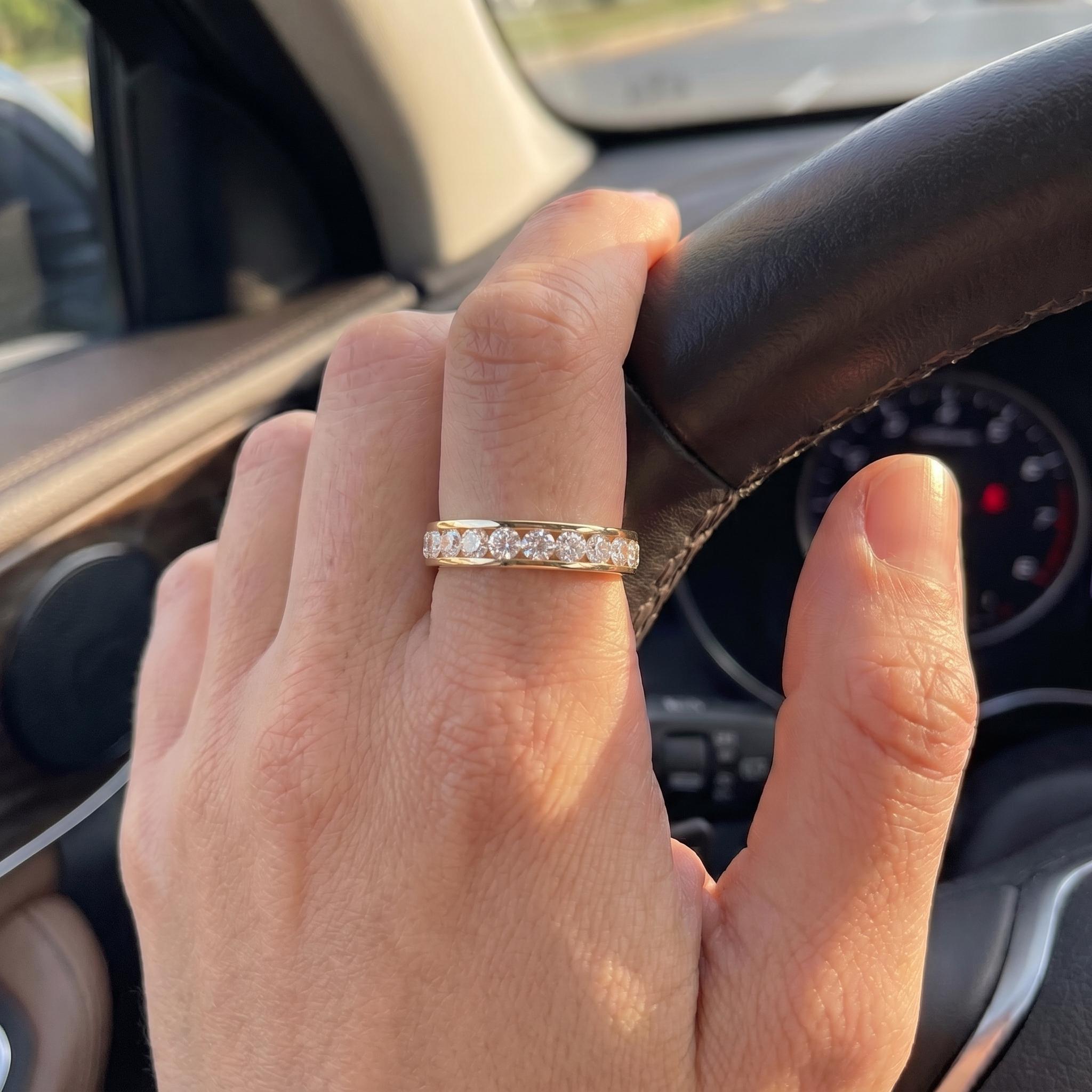 2.5MM Channel Set Eternity Band | Stackable Wedding Ring | Anniversary Gift for Her | Brilliant Diamond Simulant Full Circle Ring