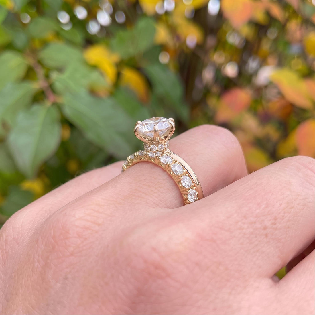 2.5mm French Pave Eternity Ring, 14K Gold Full Eternity Stackable Band, Anniversary Ring Gift for Her, Promise Ring