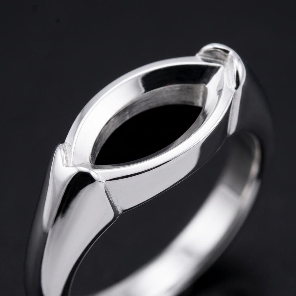 Marquise Semi Mount Ring Setting 10x5mm, 925 Sterling Silver East West Bezel Ring Mount, Empty Smooth Bezel Setting for DIY