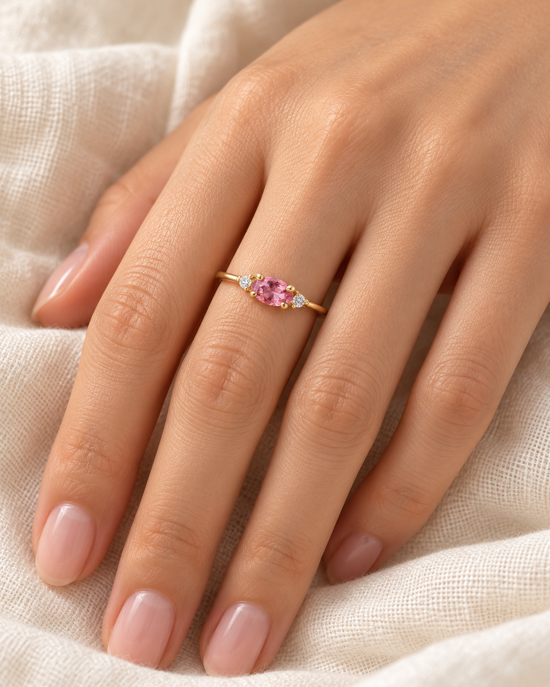Pink oval ring