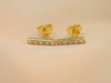 Simulated Diamonds Bar Earrings / Bar Stud Earrings in Sterling Silver / Gold Plated Earrings / Bridesmaid Gift