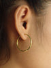 Gold Hoop Earrings / Minimalist Sterling Silver Hoops / 25 MM Lightweight Hoop Earrings / Endless Hoop Earrings