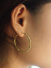 30 MM Minimalist Hoop Earring for Her / Gold Plated Hoop Earrings / 925 Sterling Silver Hoop / Earrings Gift for Women