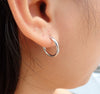 Sterling Silver Hoop Earrings / Stud Hoops Earrings / Gold Plated Hollow Earrings / Minimalist Hoop Earrings Gift for Her