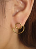 Open Circle Ear Jacket Earrings / 925 Sterling Silver Two Way Earrings / Gold Plated Geometric Minimal / Earrings Gift for Her