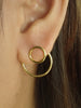 Open Circle Ear Jacket Earrings / 925 Sterling Silver Two Way Earrings / Gold Plated Geometric Minimal / Earrings Gift for Her
