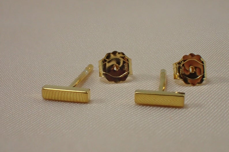 Bar Earrings / Sterling Silver Stud Earrings / Dainty Bar Earrings / Minimalist Silver Earrings / Simple Daily Wear Earrings