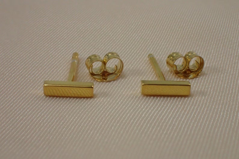 Bar Earrings / Sterling Silver Stud Earrings / Dainty Bar Earrings / Minimalist Silver Earrings / Simple Daily Wear Earrings