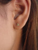 Lab-Grown Peridot Stud Earrings / Sterling Silver Earrings / Gold Plated Earrings / Three Stone Earrings / Minimalist Earrings