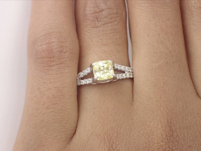 Custom listing for our Most Favorite Customer - yellow sapphire diamond 14k ring