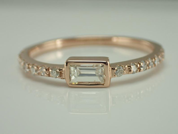 Custom listing for Terri - Baguette Diamond Wedding Band