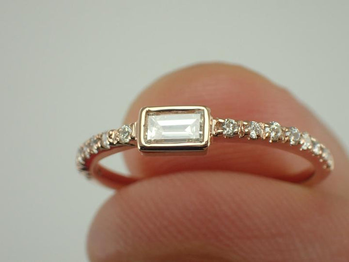 Custom listing for Terri - Baguette Diamond Wedding Band