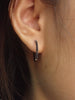 Black CZ Stud Earrings / Sterling Silver Trinity Earrings / Minimalist Gold Plated Earrings / Three Stone Earrings