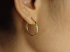 Hand Carved Minimalist Hoop Earring / 20 MM Gold Plated Hoop Earrings / Sterling Silver Hoop / Earrings Gift for Her