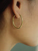 Minimalist Hoop Earring / 20 MM Gold Plated Hoop Earrings / Sterling Silver Huggie Hoops / Earrings Gift for Women