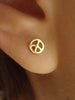Peace Sign Earrings / Sterling Silver Hippie Earrings / Make Love Not War Earring / Gold Plated Stud Earrings