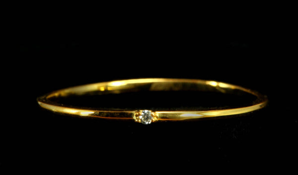 14k Gold Dainty Ring, Single Diamond Ring, Minimalist Black Diamond Ring, One Diamond Solitaire Ring