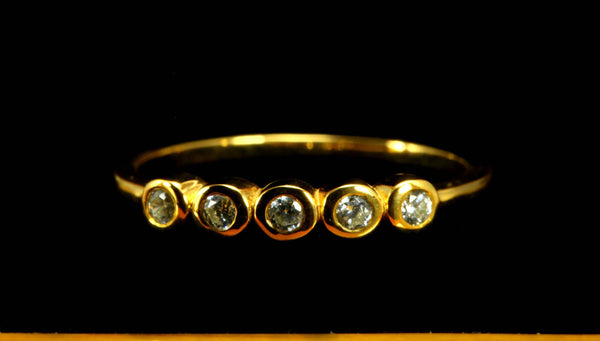 14k Bezel Setting Diamond Band/ Bezel Setting Anniversary Ring/ Dainty Bezel Set Ring/ Flush Setting Diamond Ring/ Rose Gold Bezel Setting