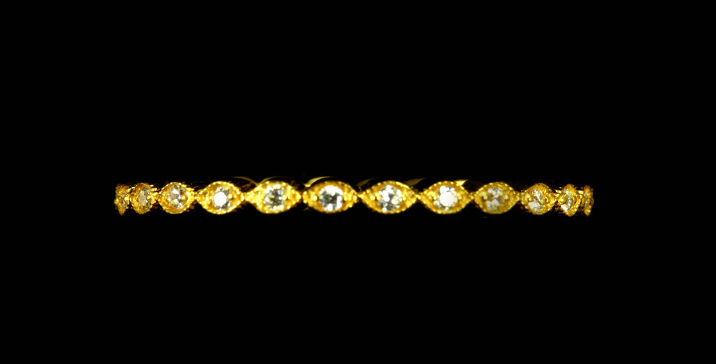 Art Deco Engagement Ring Wedding Band Vintage Diamond Ring Art Deco Wedding Ring Bride Art Deco Milgrain Diamond Gold Art Vintage Inspired