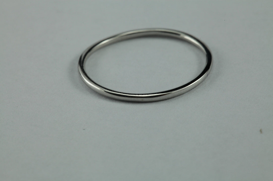 1 mm Gold Ring. Dainty Solid Gold Thin Wedding Band YG