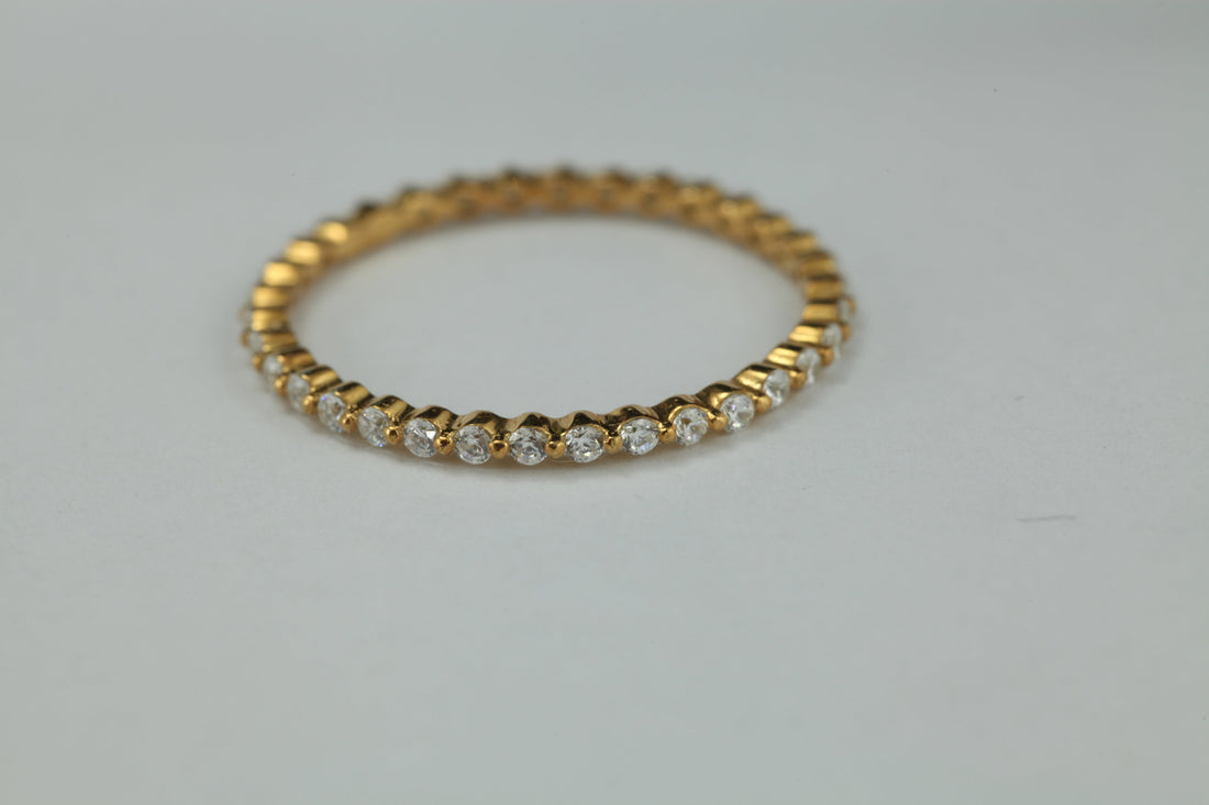 0.50ctw Single Prong Platinum Band, Full Eternity Band, Bubble Prong Ring, Stackable Diamond Band, 1.5mm Prong Set Band