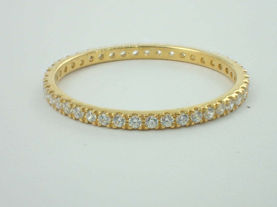 3/4 Micro Pave Eternity Diamond Wedding Band, Platinum Diamond Band, Almost Eternity Ring, Delicate Pave Ring