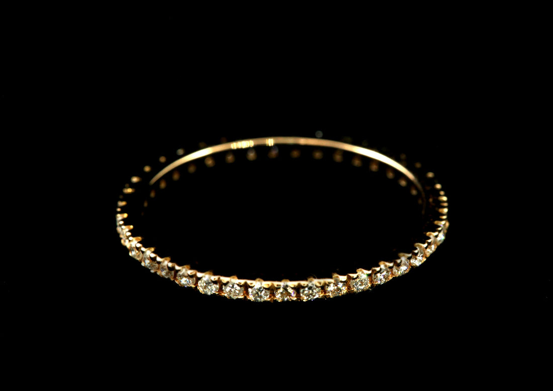 1.5mm CZ Eternity Band, 14k Solid Gold Full Eternity Band, 1.5mm CZ or White Sapphire Ladies Wedding Band, Dainty Thin Band