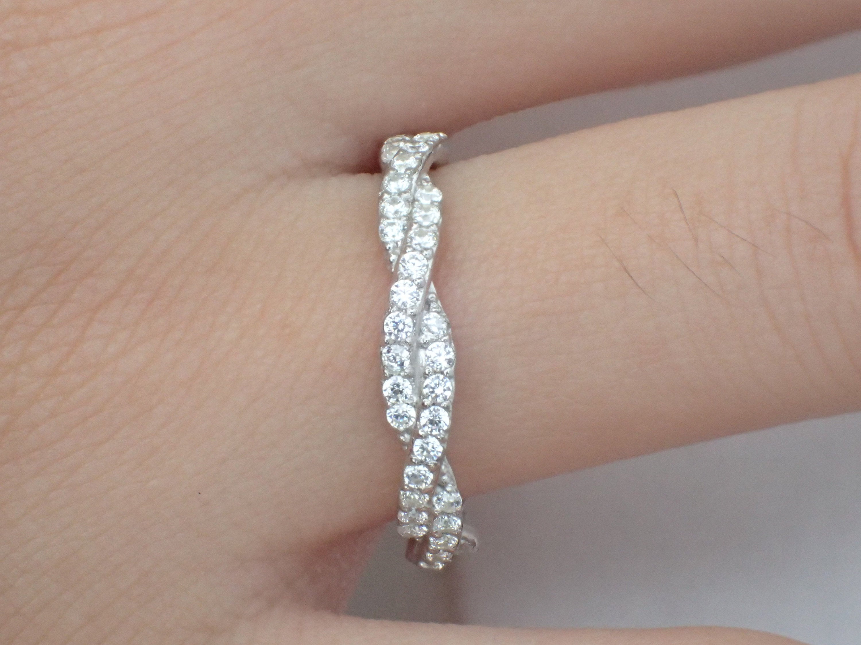 Platinum Three Stone Diamond Infinity Engagement Ring